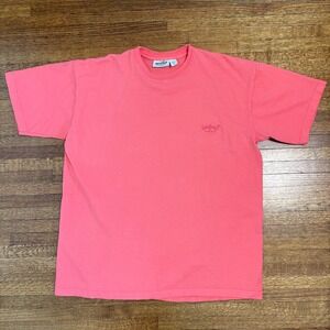 Vintage Rainforest Cafe‎ T-Shirt XL Coral Pink Embroidered Logo 100% Cotton